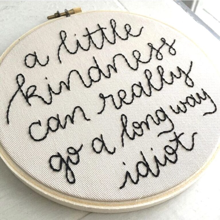 A little kindness embroidery pattern