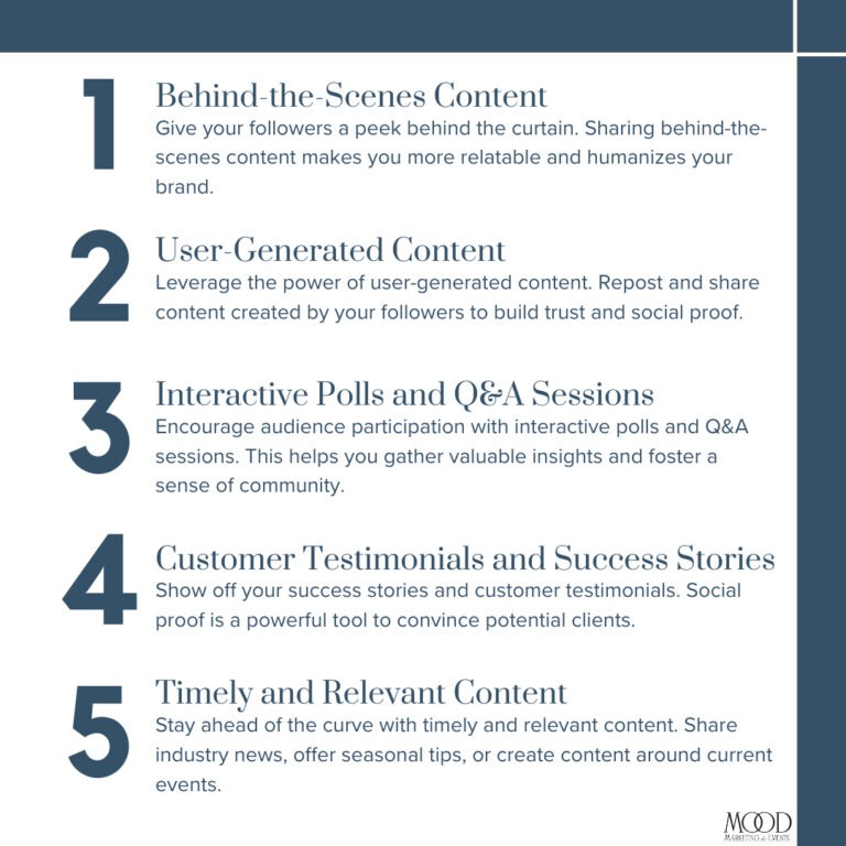 Mood Marketing and Events Book a 1-on-1 for Engaging Content