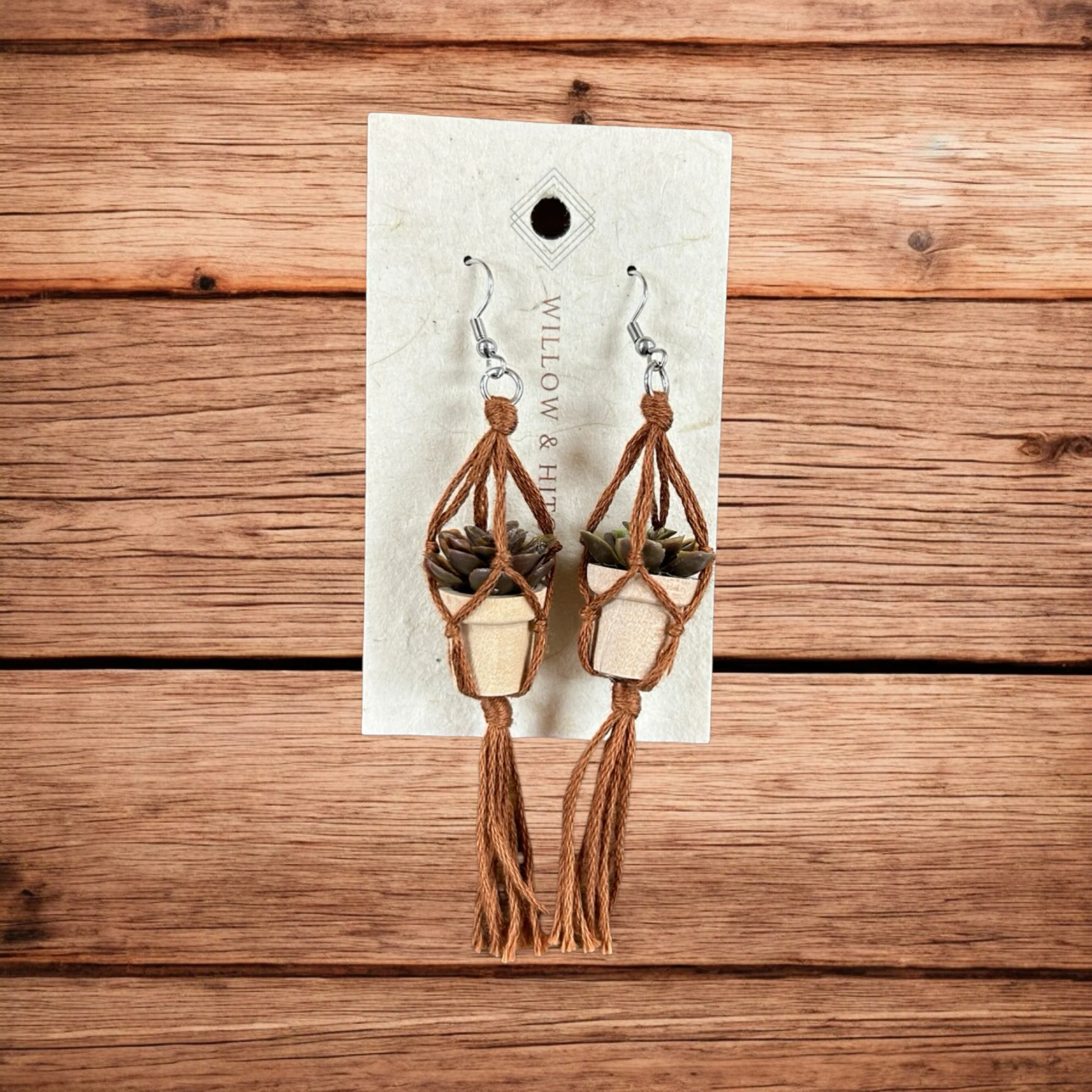 Salt Your Soul Macrame Plant Earrings
