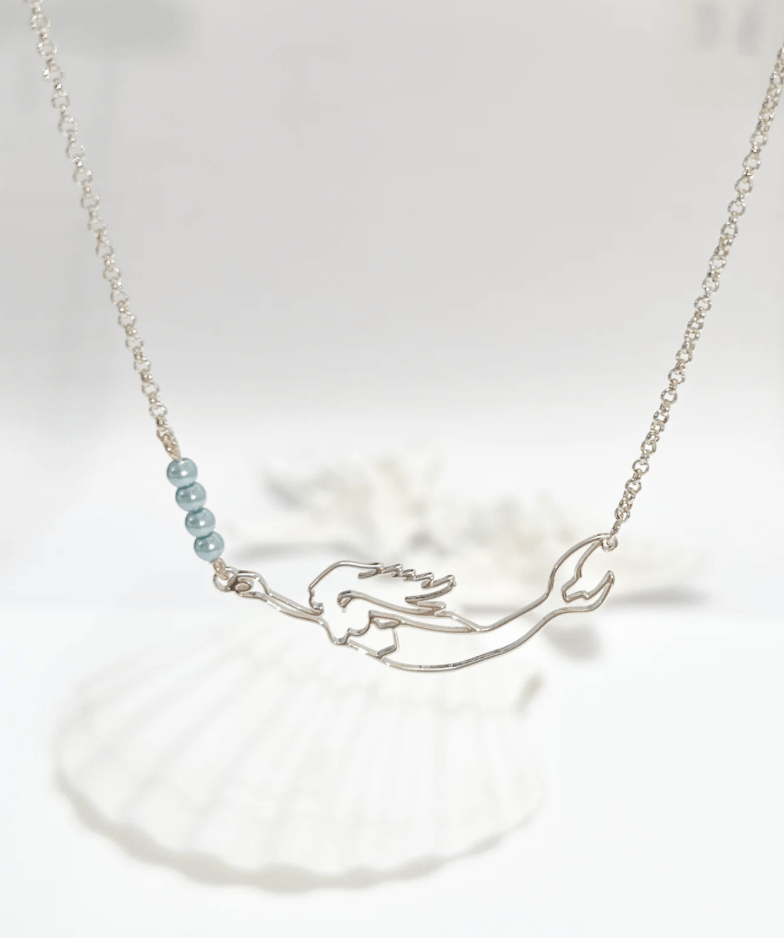 beach and back nantucket mermaid collar necklace -gold
