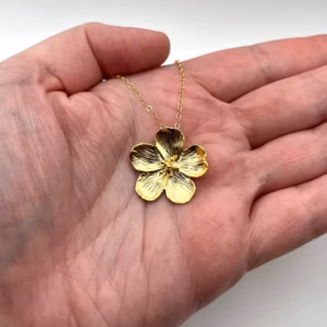 s dot jewelry Gold Flower Necklace