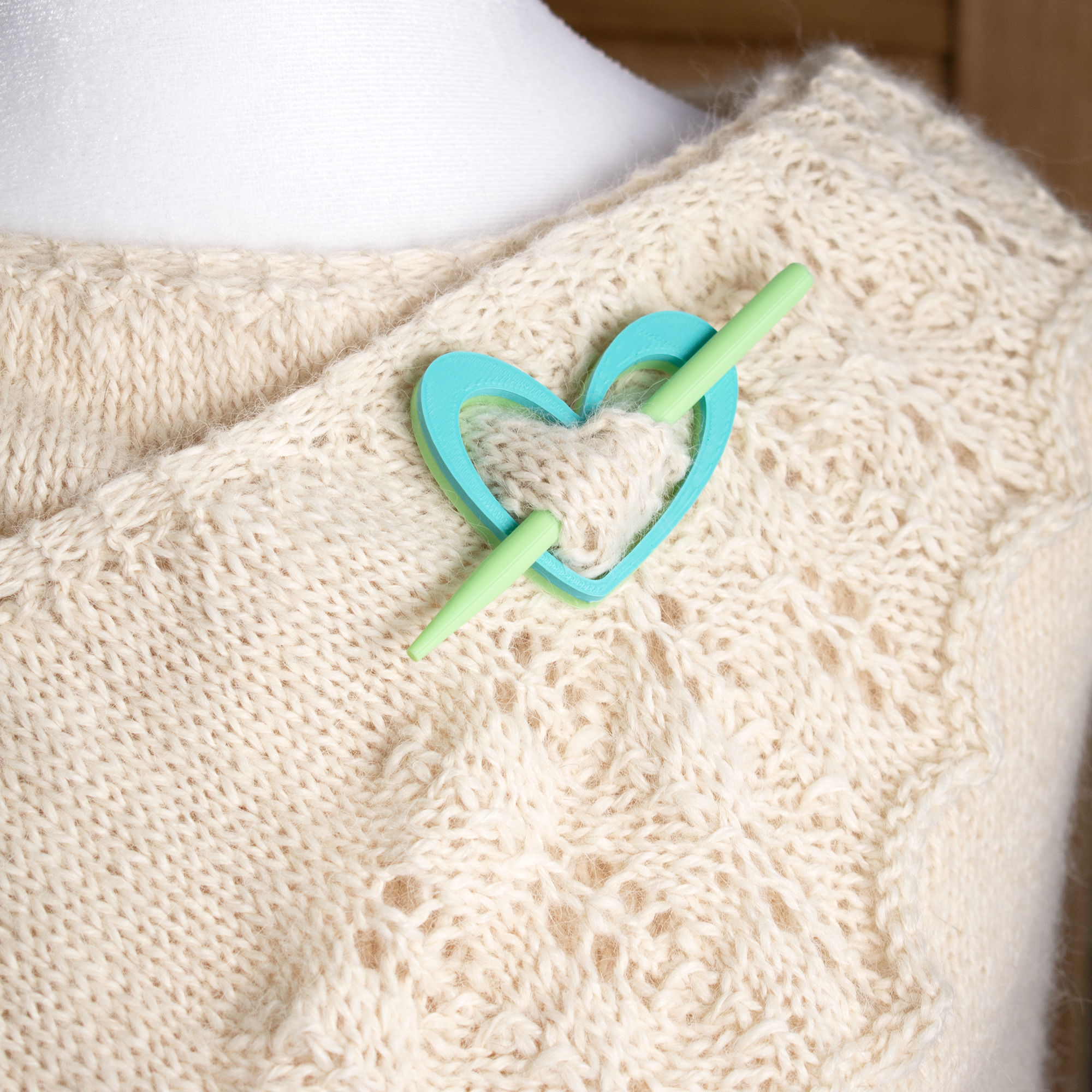 Blue Bird Makery Heart Shawl Pin