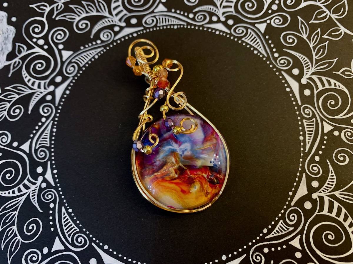 Leslie Armstrong Pendant and Ink - Fire and Ice