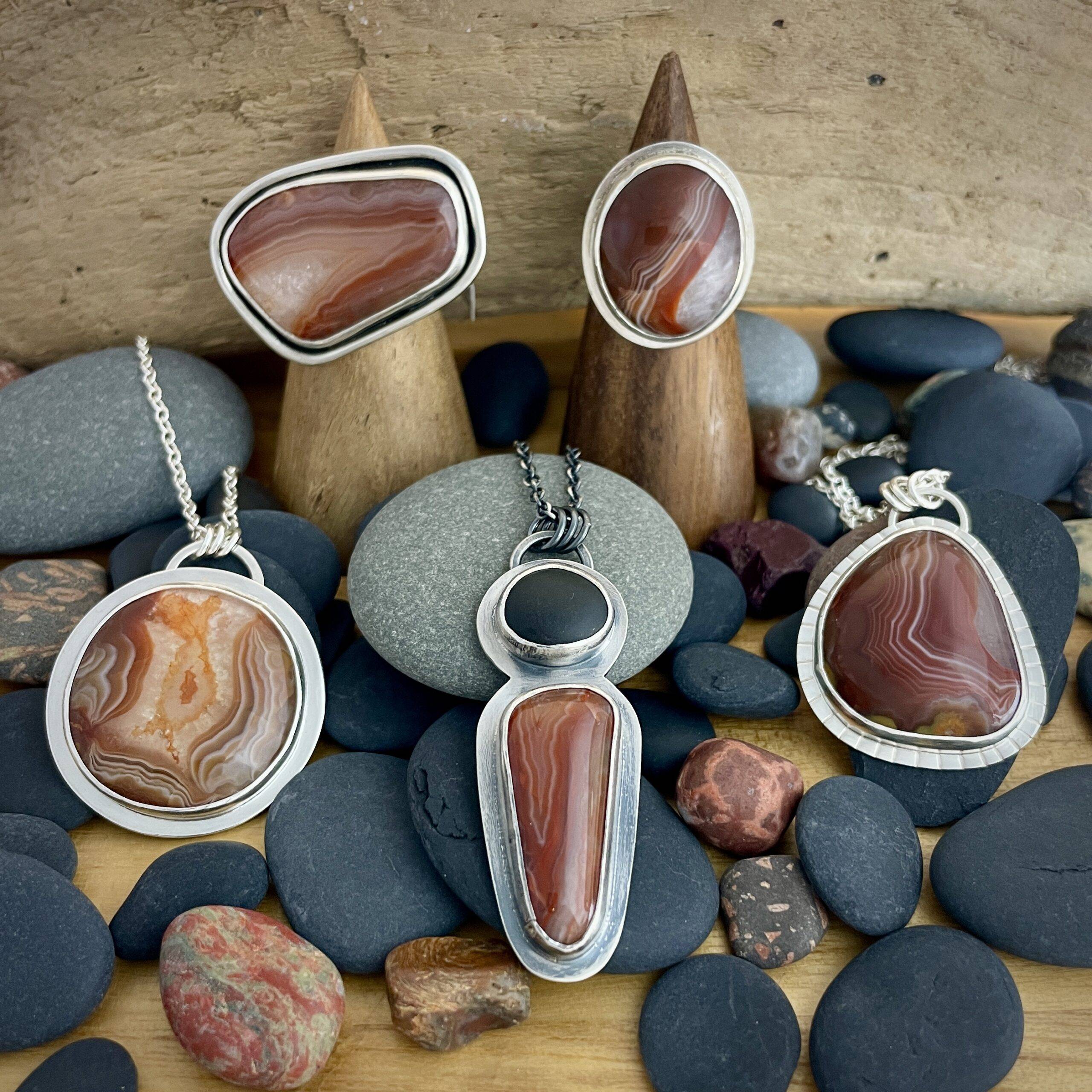 Lake Superior Agate jewelry by Vikse Designs