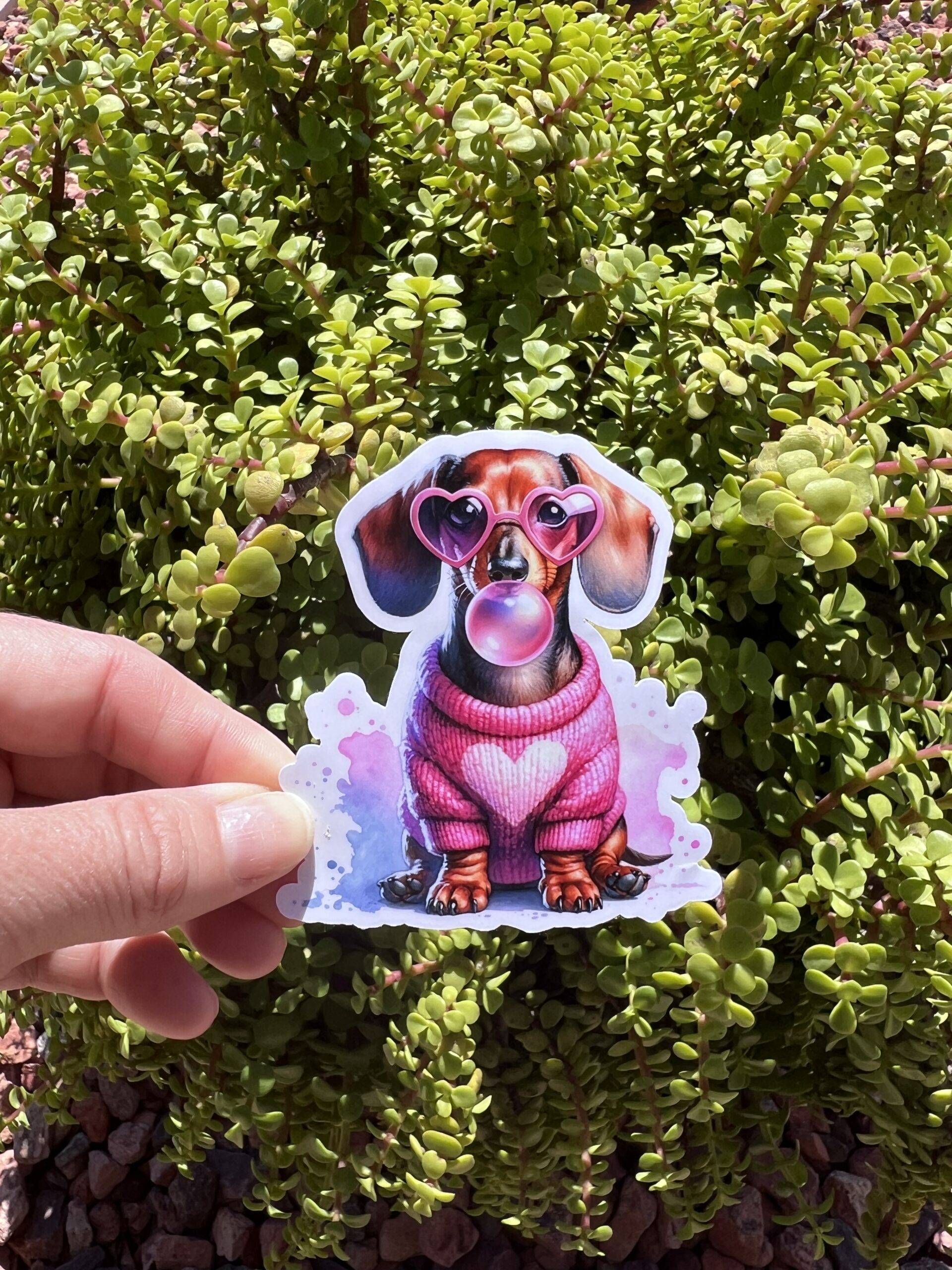 Pink Dachshund Sticker