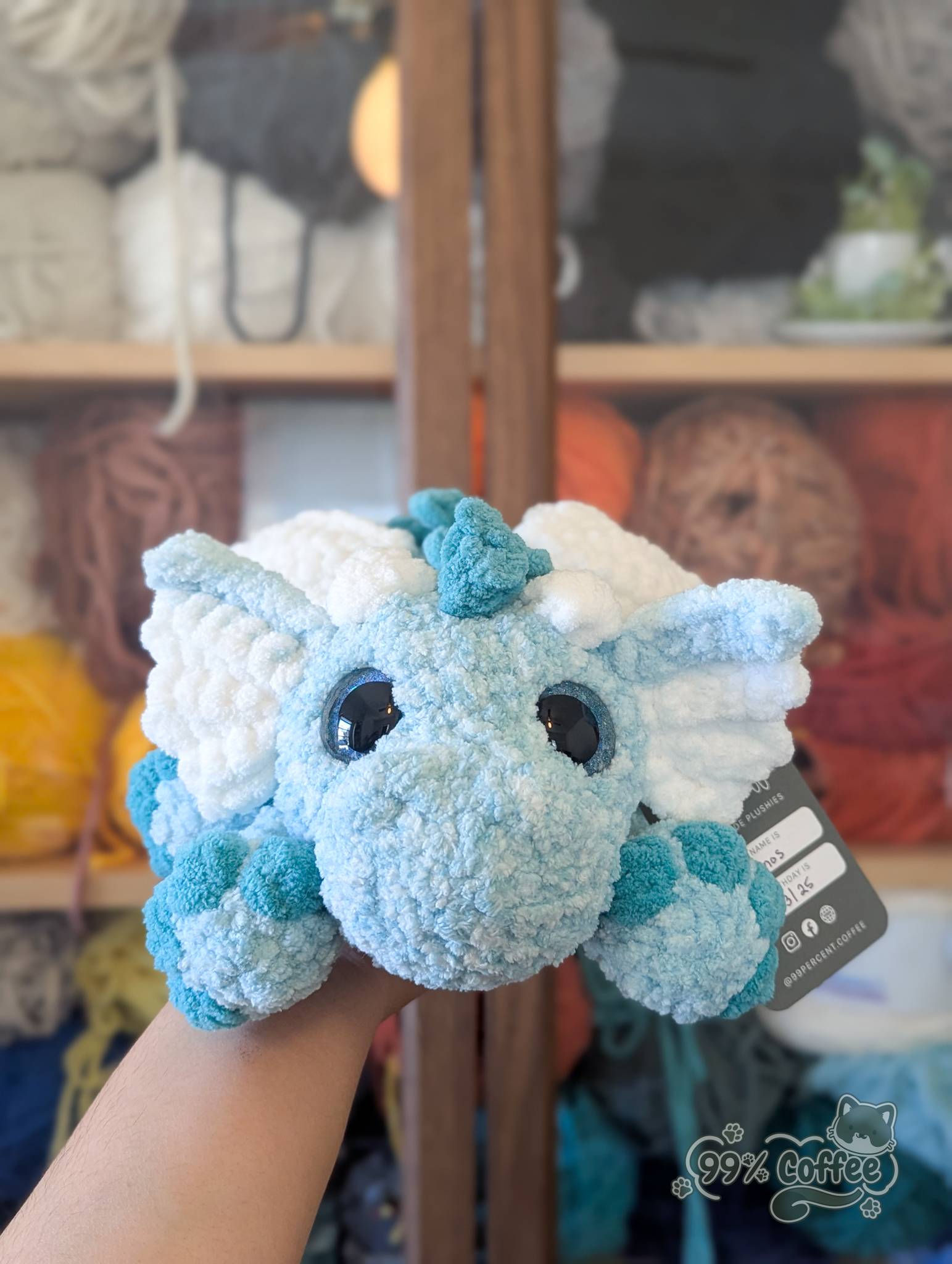 Custom handmade dragon plushie by 99% Coffee