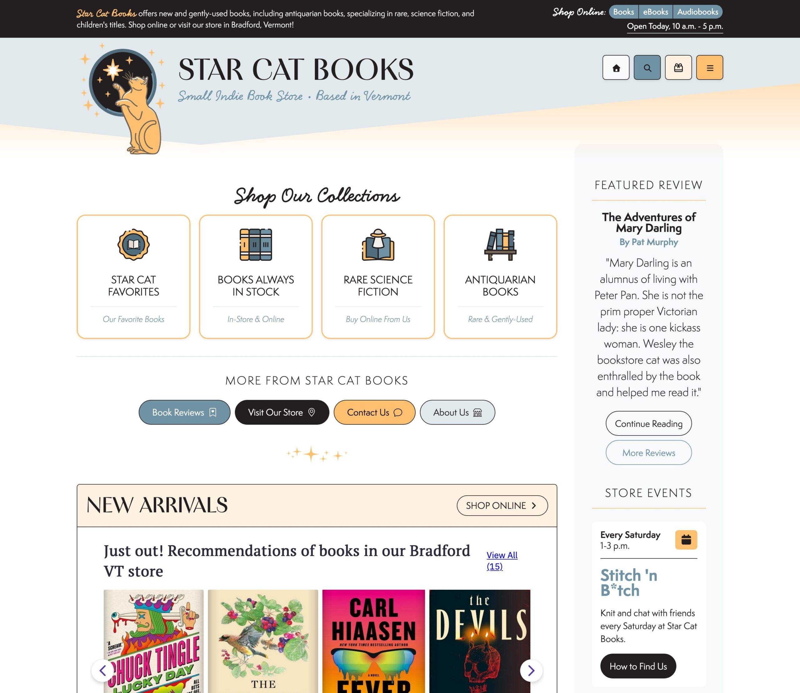 Star Cat Books website preview