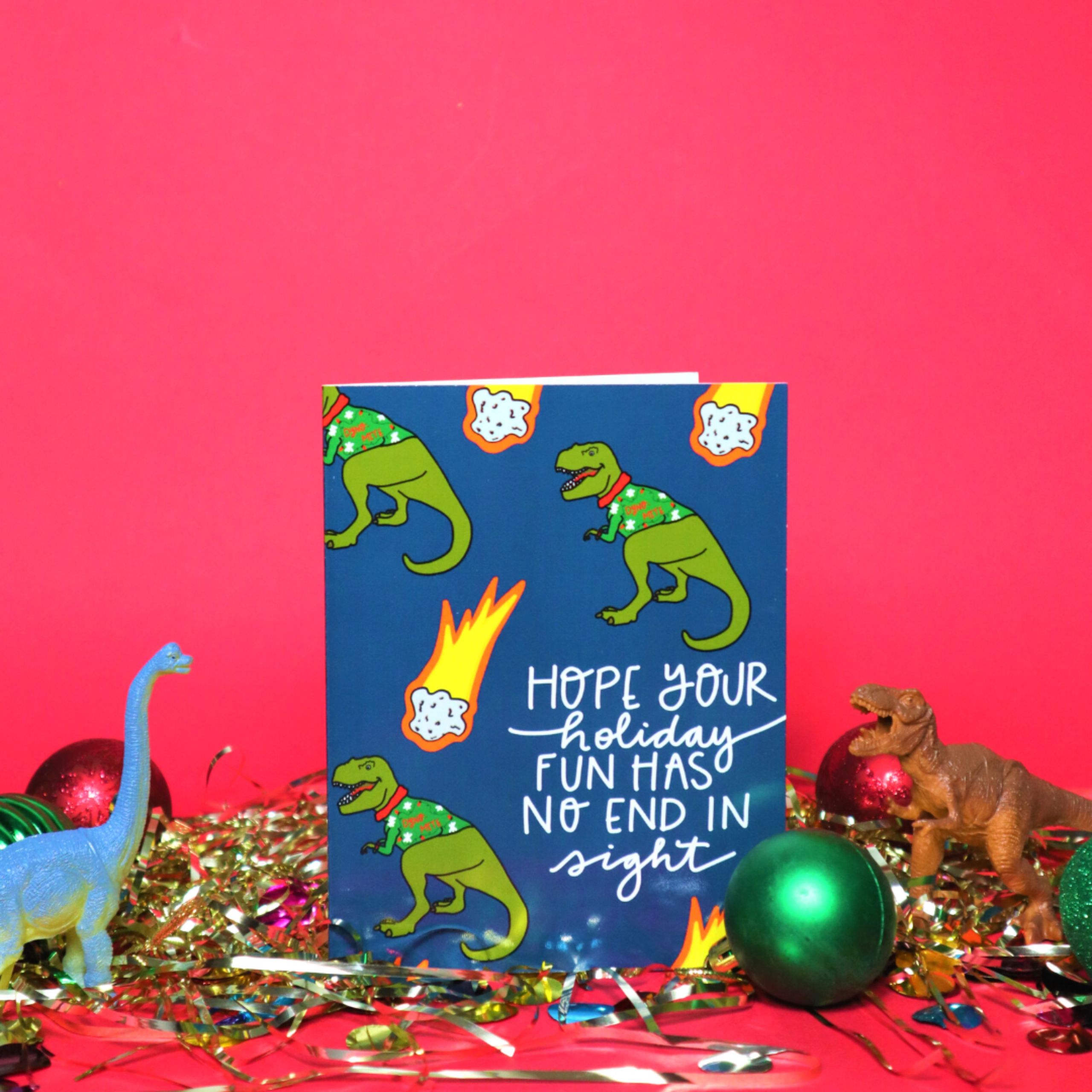 Hope your holiday fun has no end in sight original greeting card by Pretty Peacock Paperie
