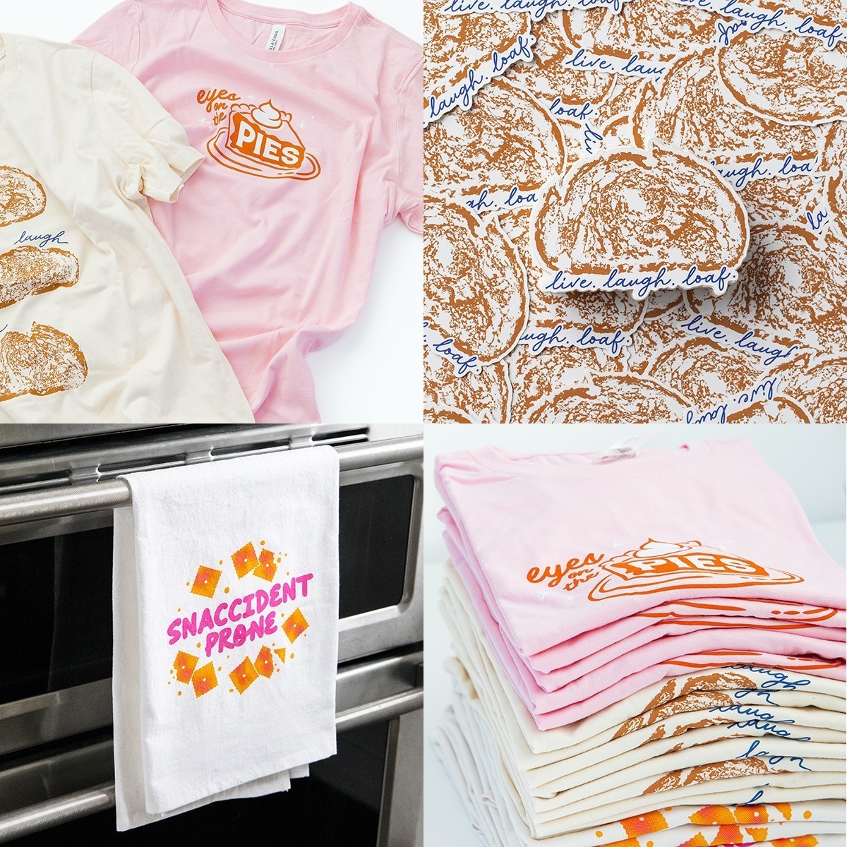 Fresh Baked Puns - food pun tshirts, tea towels, stickers and more.