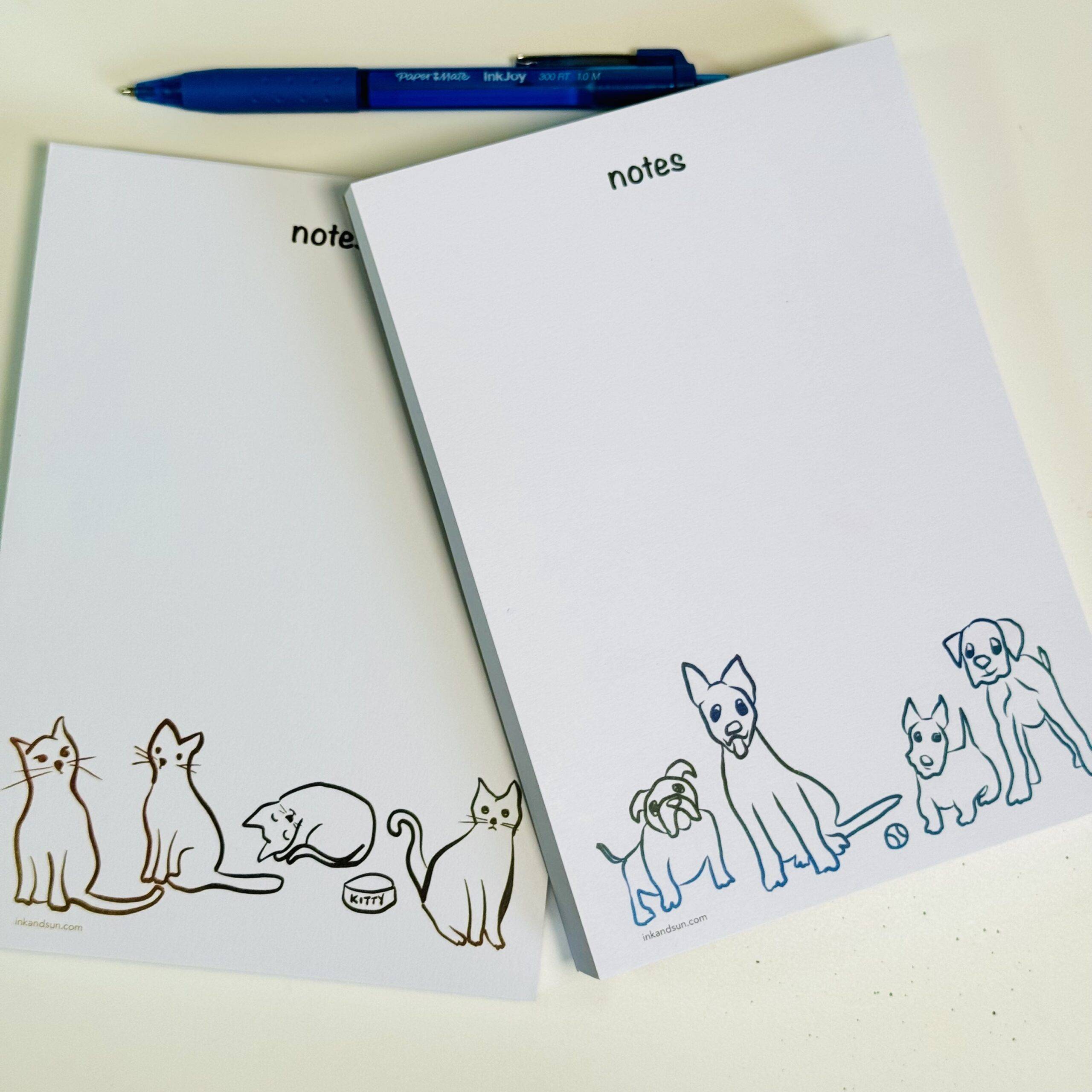 Cat and Dog notepads