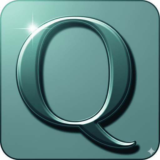 Queetstone logo, a Q in a teal background