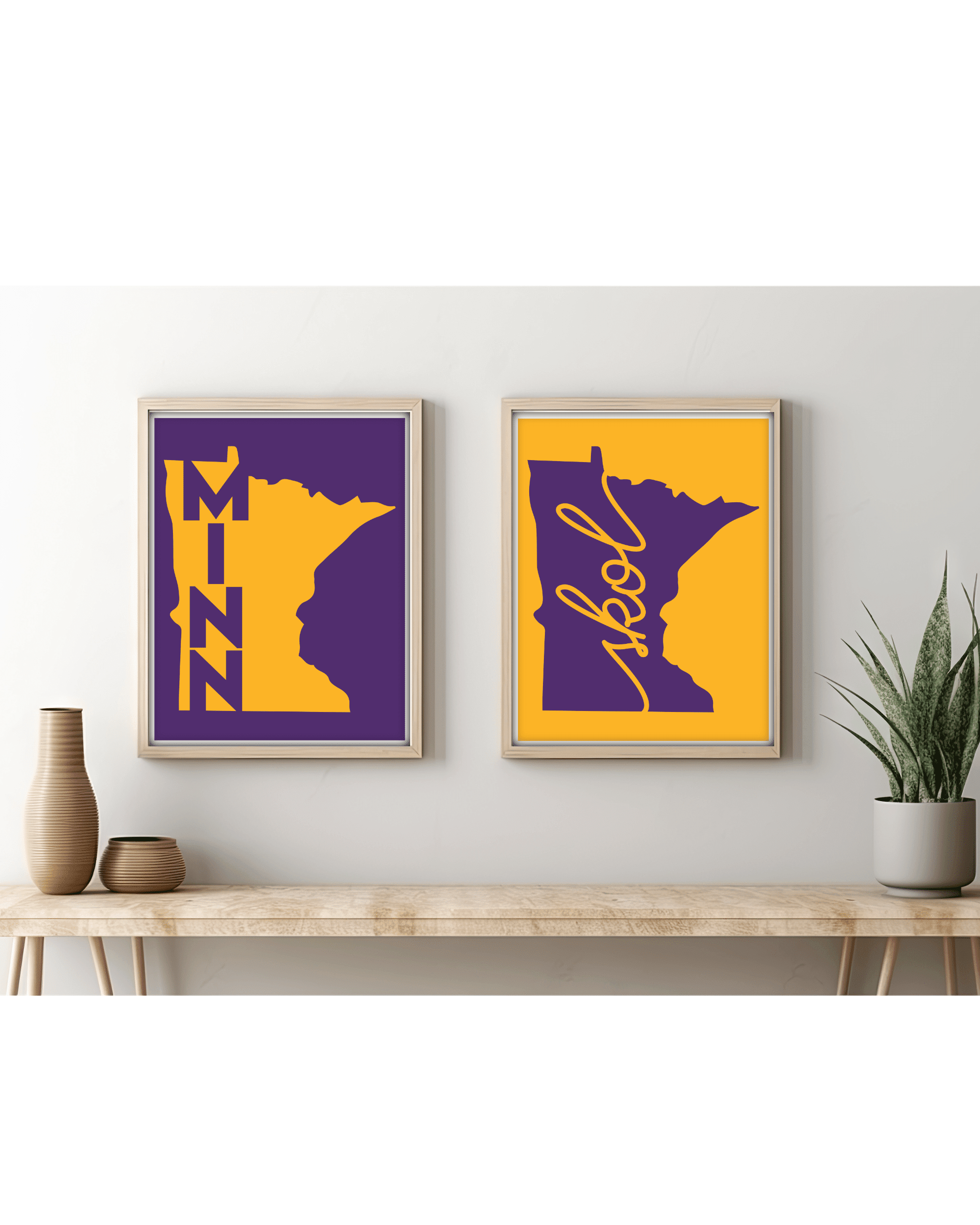 Sample of Minnesota themed minimalist prints