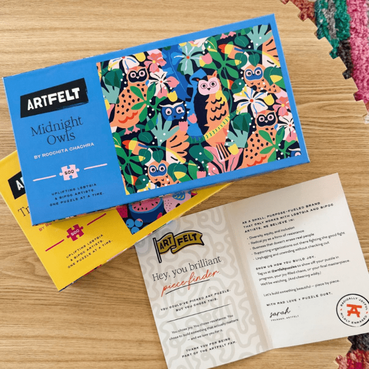 Two jigsaw puzzles from Artfelt Puzzles