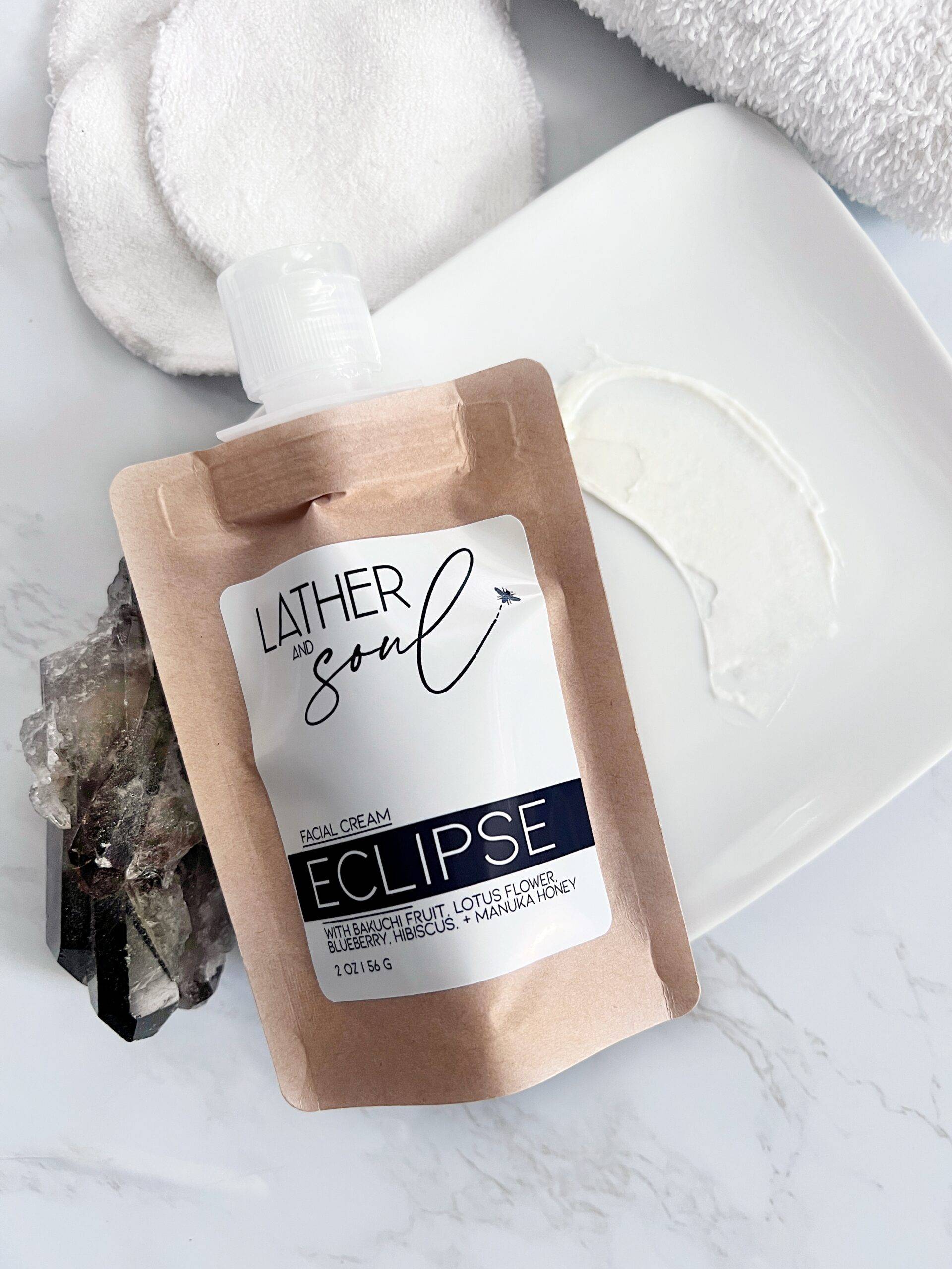 Eco-friendly Night cream from Lather and Soul in kraft pouch