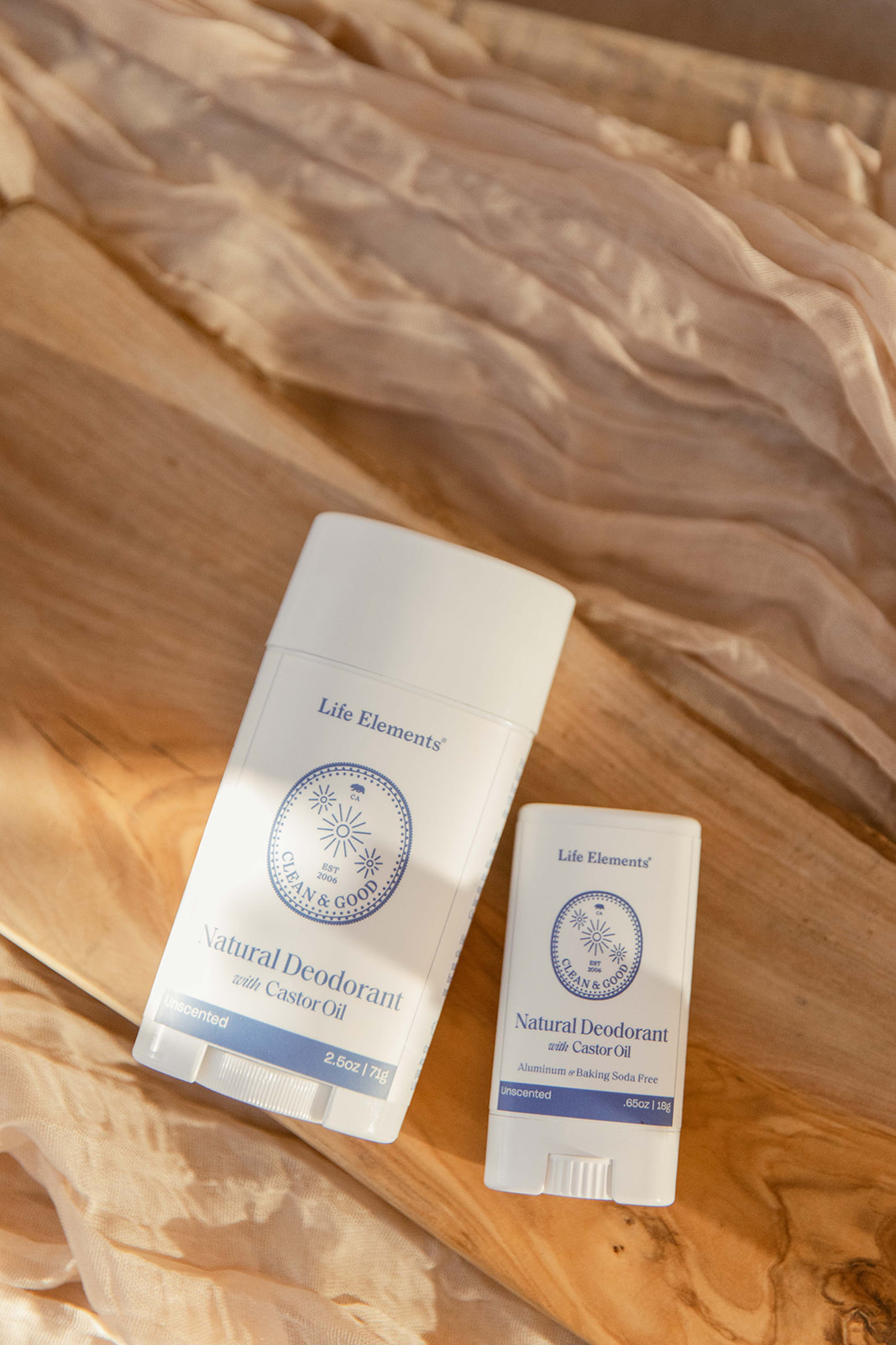 Natural Deodorant in 2.5oz and travel size