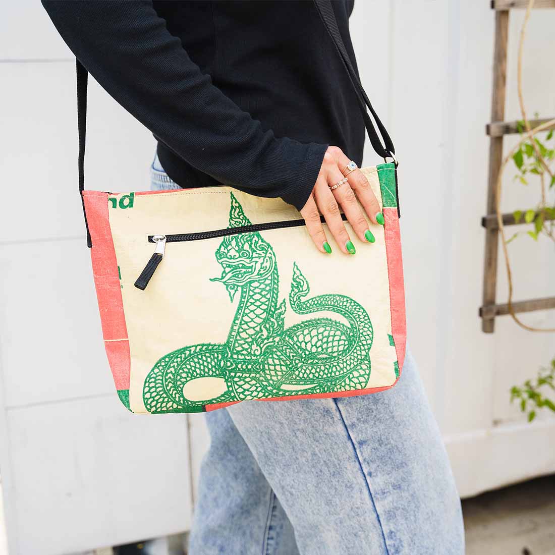 handbag from recycled platics