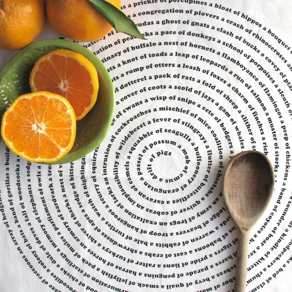 Collective Animal Nouns Flour Sack Towel