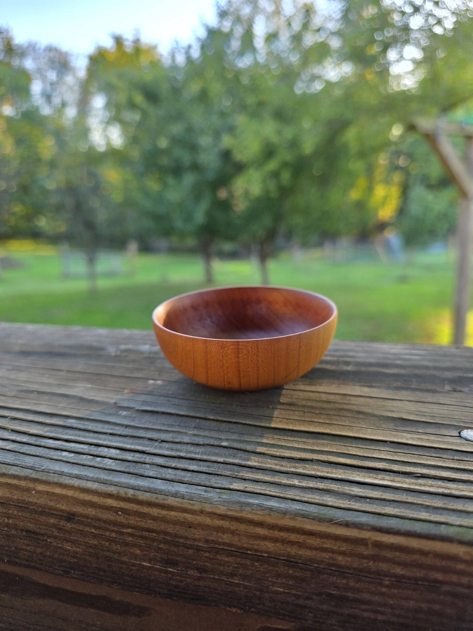 Turned cherry-wood bowl